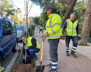 Βριλήσσια:  Πρασίνισε ο ποδηλατόδρομος στην Εθνικής Αντιστάσεως